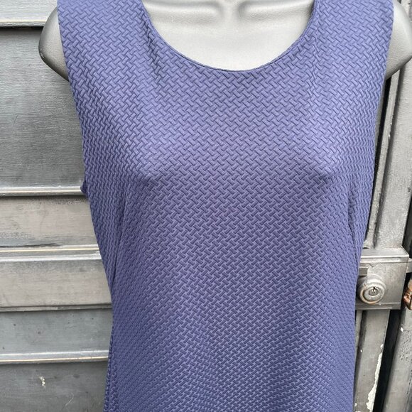 J. McLaughlin Sz Large Darcy Navy Catalina Cloth Herringbone Sleeveless Sheath - Picture 2 of 8